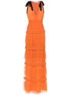 Nk Lace Detail Long Dress - Yellow & Orange