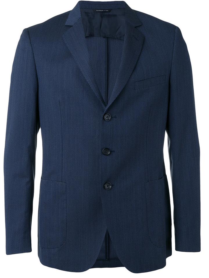 Tonello Pocket Front Blazer, Men's, Size: 52, Blue, Virgin Wool/cotton/silk