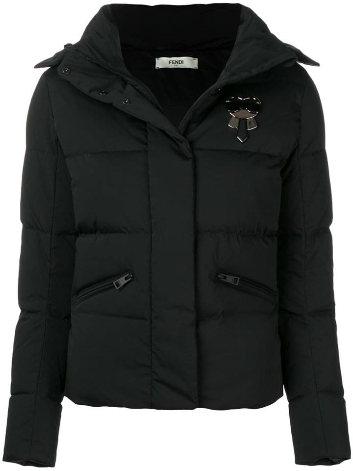 Fendi Karlito-appliqué Padded Jacket - Black