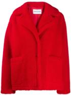 Stand Oversized Teddy Bear Jacket - Red