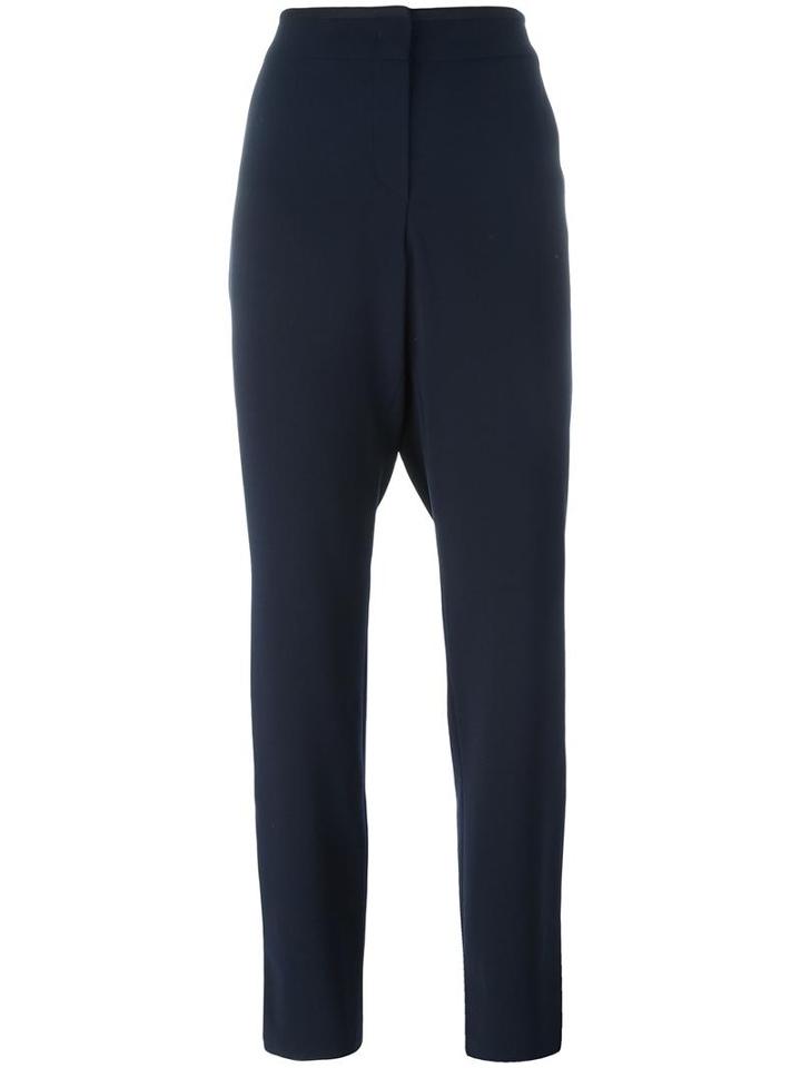 Armani Collezioni Straight Trousers, Women's, Size: 48, Blue, Polyester/polyamide/rubber/virgin Wool