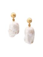 Oscar De La Renta Baroque Pearl Earrings - Gold