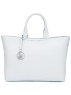 Armani Jeans Logo Plaque Tote, Women's, Blue, Polyester