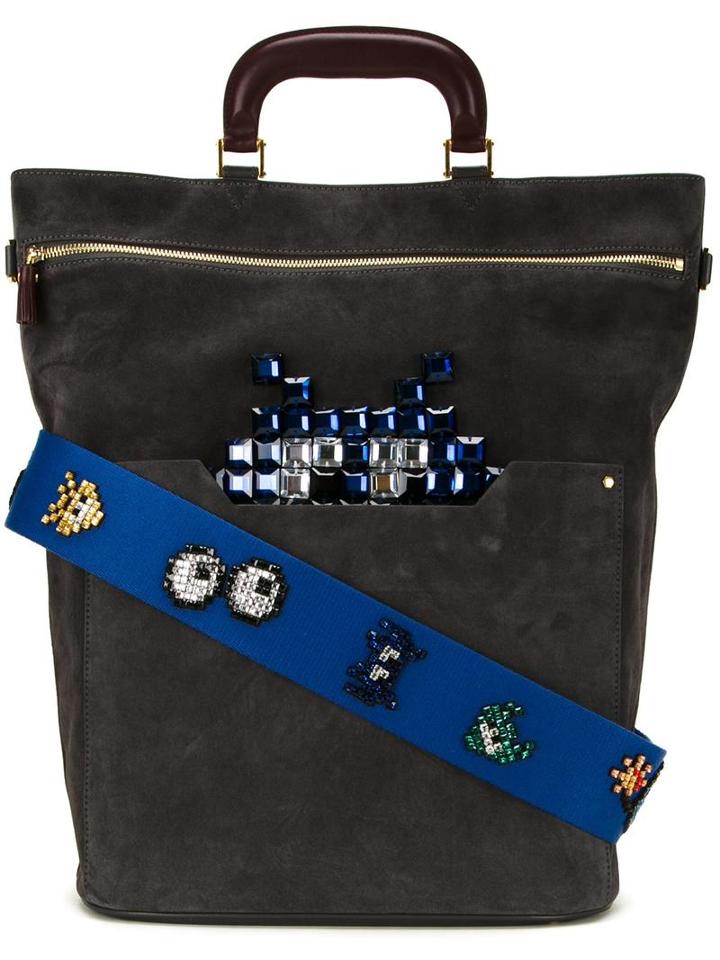 Anya Hindmarch 'space Invader' Shoulder Bag, Women's, Grey