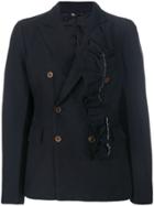 Comme Des Garçons Ruffled Double-breasted Jacket - Blue