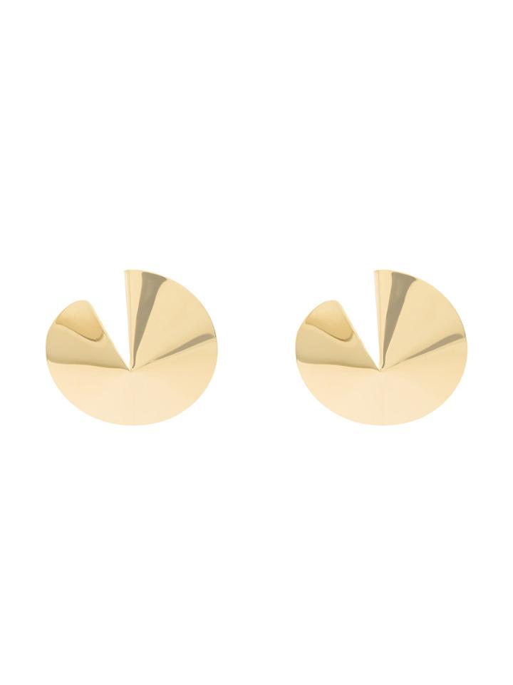Gaviria Metallic Gold Fortune Cookie Earrings