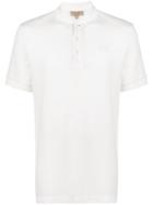 Burberry Check Placket Polo Shirt - White