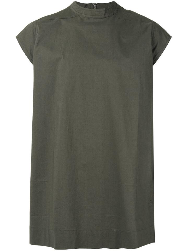 Rick Owens Drkshdw Band Collar T-shirt, Men's, Green, Cotton