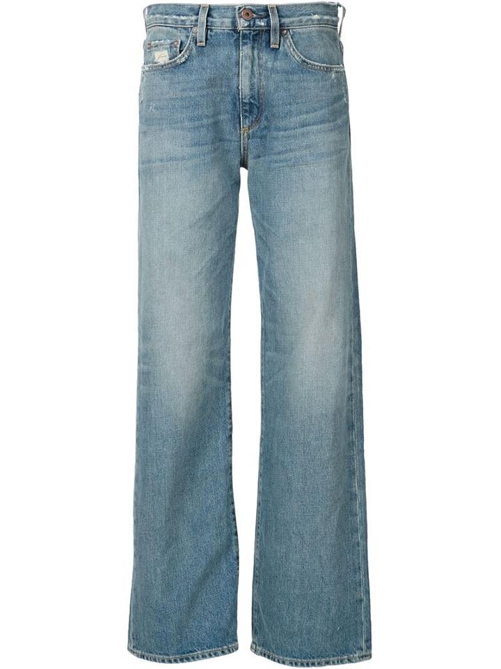 Simon Miller Wide Leg Jeans, Women's, Size: 28, Blue, Cotton