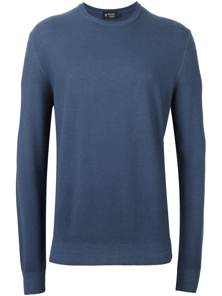 Hackett 'rice Stitch' Sweater, Men's, Size: Xl, Blue, Wool