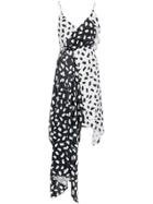 Off-white Princess Sleeveless Pois Print Asymmetric Slip Dress