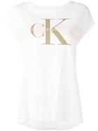 Calvin Klein Jeans Logo Print T-shirt, Women's, Size: Medium, White, Cotton