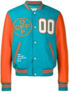 Off-white Colour-block Varsity Jacket - Blue