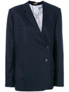 Nehera Pinstripe Off-centre Blazer - Blue