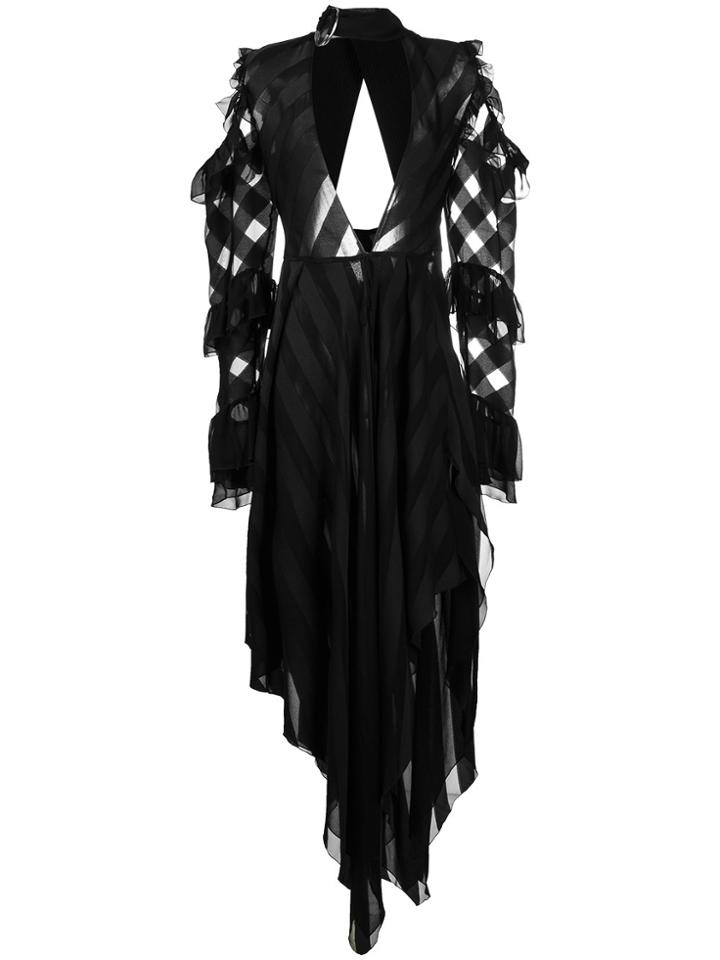 Off-white Diagonal Belt Neck Dress - Black