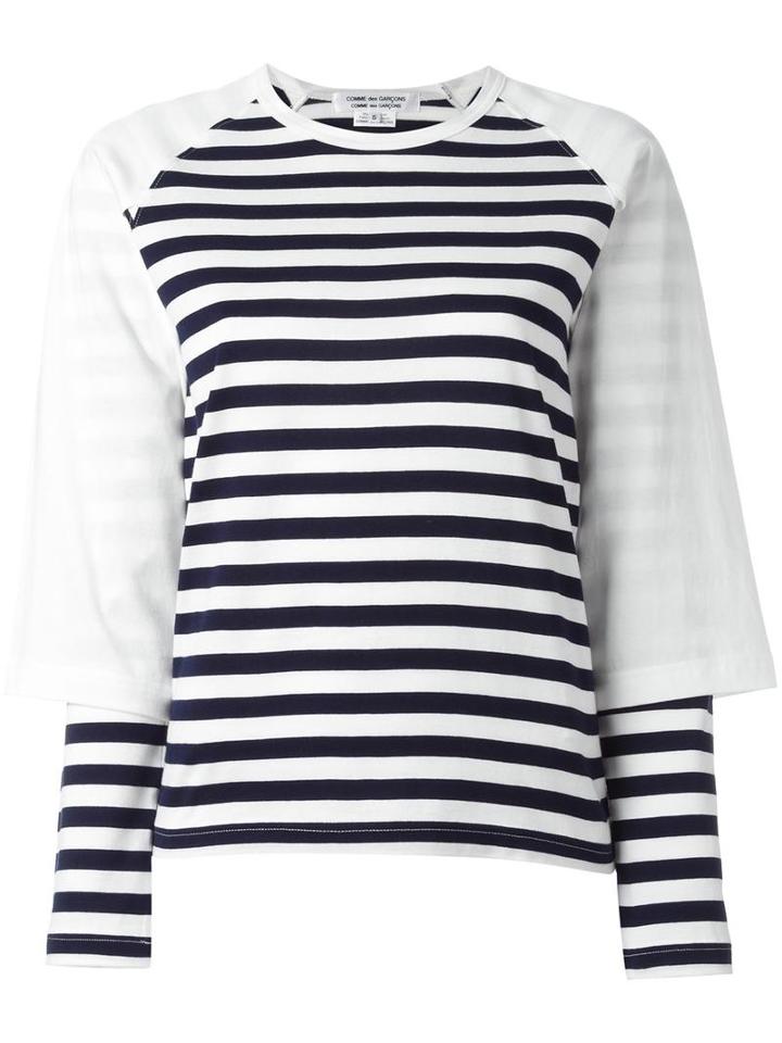 Comme Des Garçons Comme Des Garçons Striped Sweatshirt, Women's, Size: Small, White, Cotton