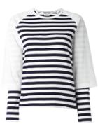 Comme Des Garçons Comme Des Garçons Striped Sweatshirt, Women's, Size: Small, White, Cotton