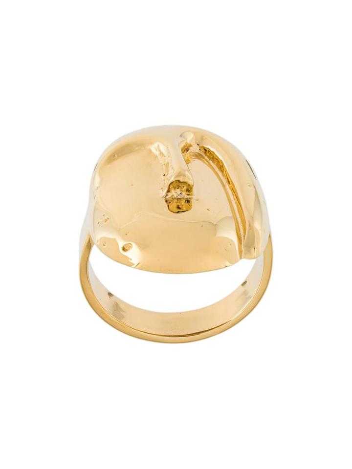 Aurelie Bidermann 'melina' Oval Mask Ring, Women's, Size: 54, Metallic