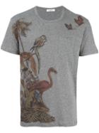 Valentino Animal Print T-shirt, Men's, Size: Small, Grey, Cotton