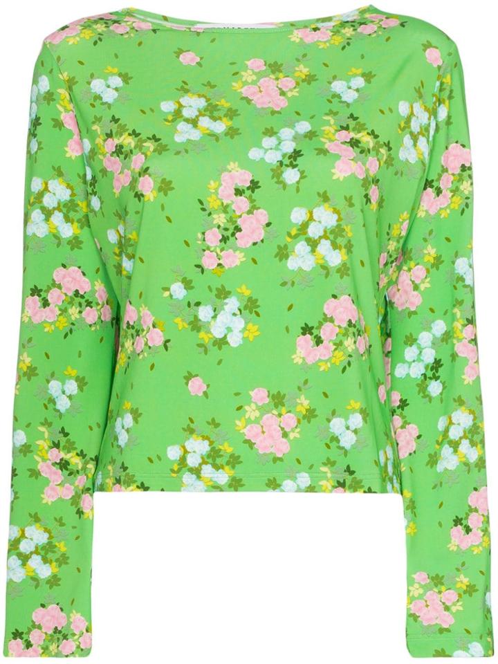 Bernadette Monica Small Roses Print Top - Green