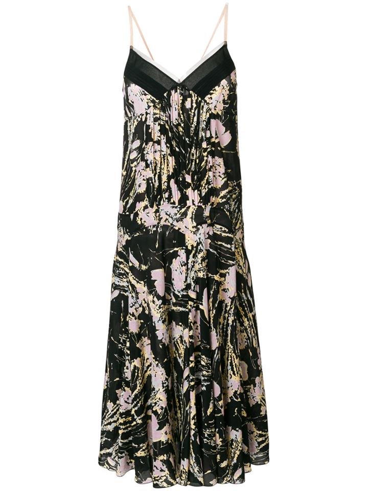 No21 Floral Print Pleated Midi Dress - Multicolour