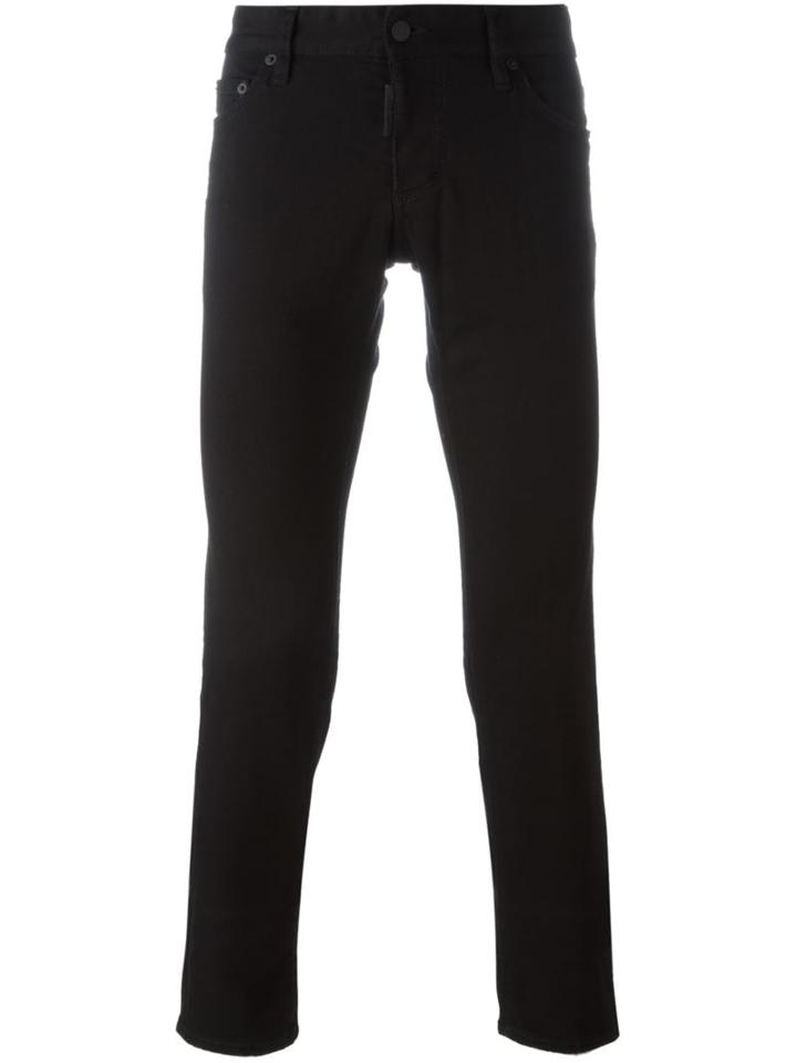 Dsquared2 Slim Jeans, Men's, Size: 54, Black, Cotton/polyester/calf Leather