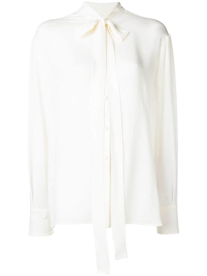 Valentino Pussy Bow Loose Blouse - White