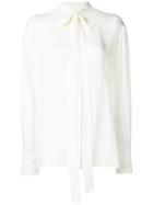 Valentino Pussy Bow Loose Blouse - White