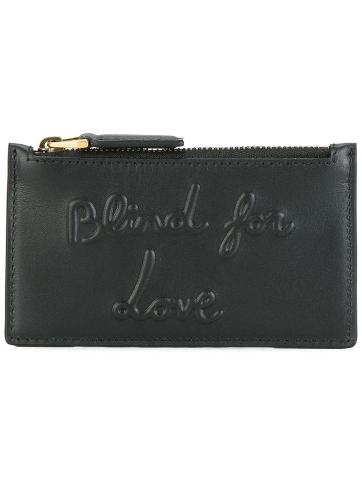 Gucci Blind For Love Embossed Coin Pouch - Black