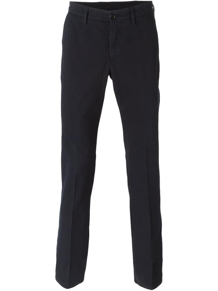 Aspesi Slim Chino Trousers, Men's, Size: 52, Blue, Cotton