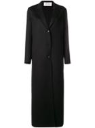 Valentino Long Buttoned Coat - Black