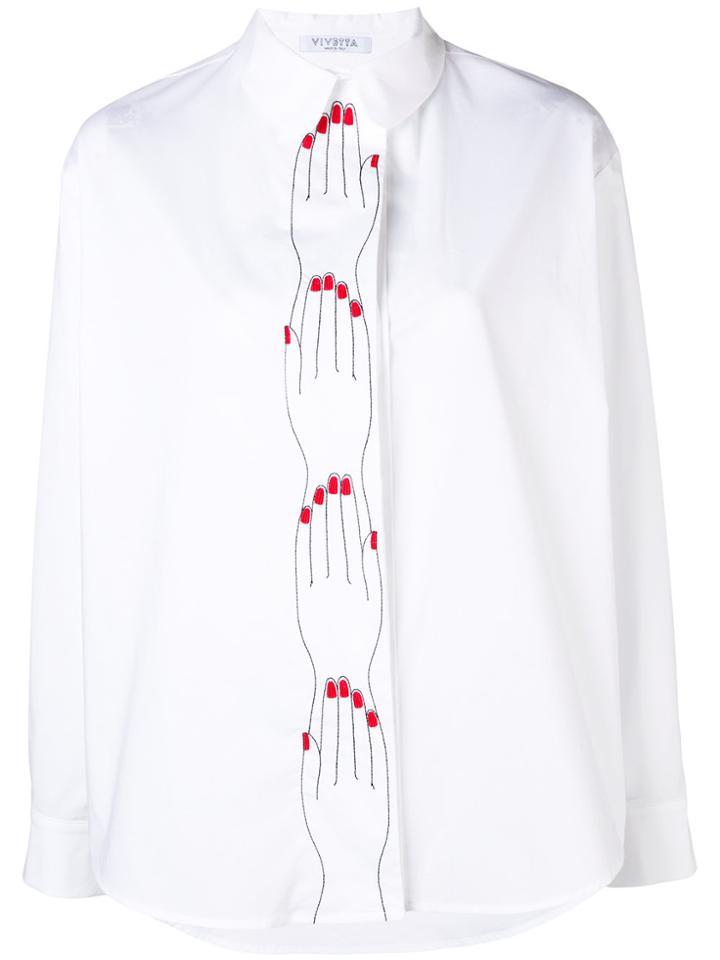 Vivetta Embroidered Hands Shirt - White