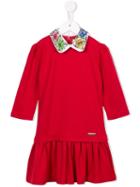 Moschino Kids Flower Print Shirt Dress, Girl's, Size: 8 Yrs, Red