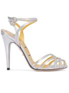 Gucci Patent Leather Sandals - Silver