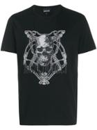 Just Cavalli Skull Chain Print T-shirt - Black