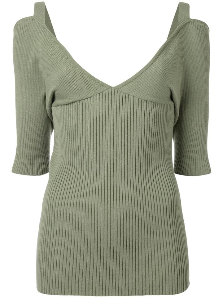 Muller Of Yoshiokubo V-neck Ribbed Top - Green