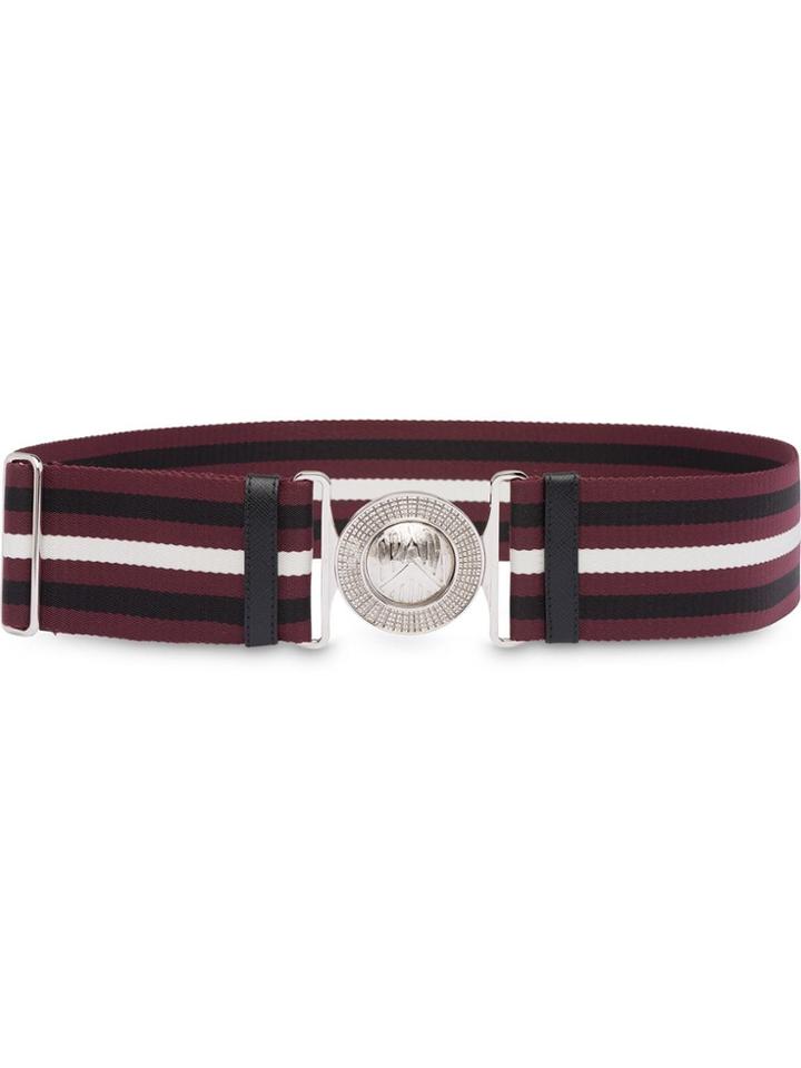 Prada Striped Fabric Belt - Red