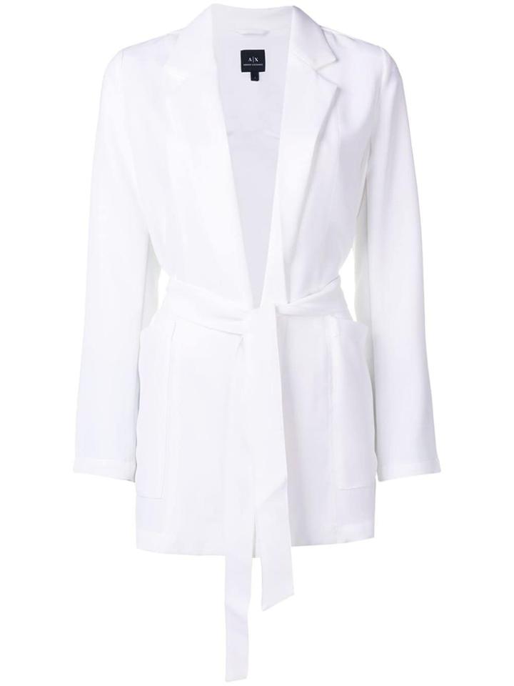 Armani Exchange White Belted Jacket