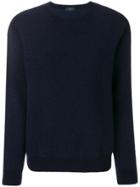 Zanone Round Neck Patterned Sweater - Blue