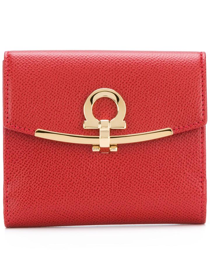 Salvatore Ferragamo Gancio Clasp Wallet - Red