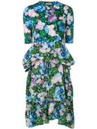 Balenciaga Ruffled Floral Dress - Multicolour