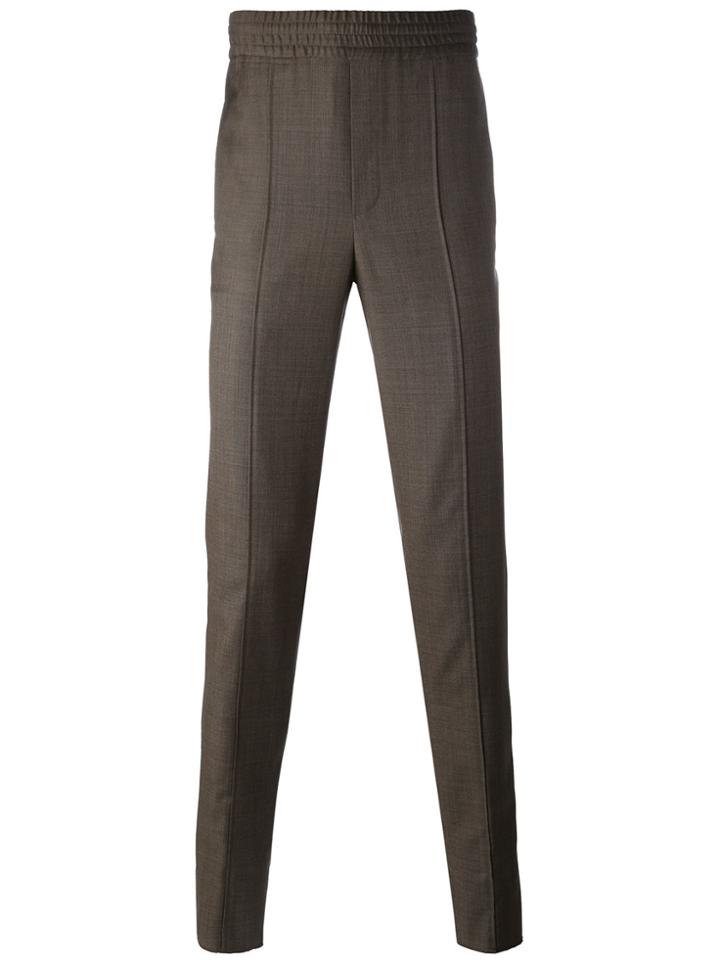 Neil Barrett Elastic Waist Seamed Trousers - Brown