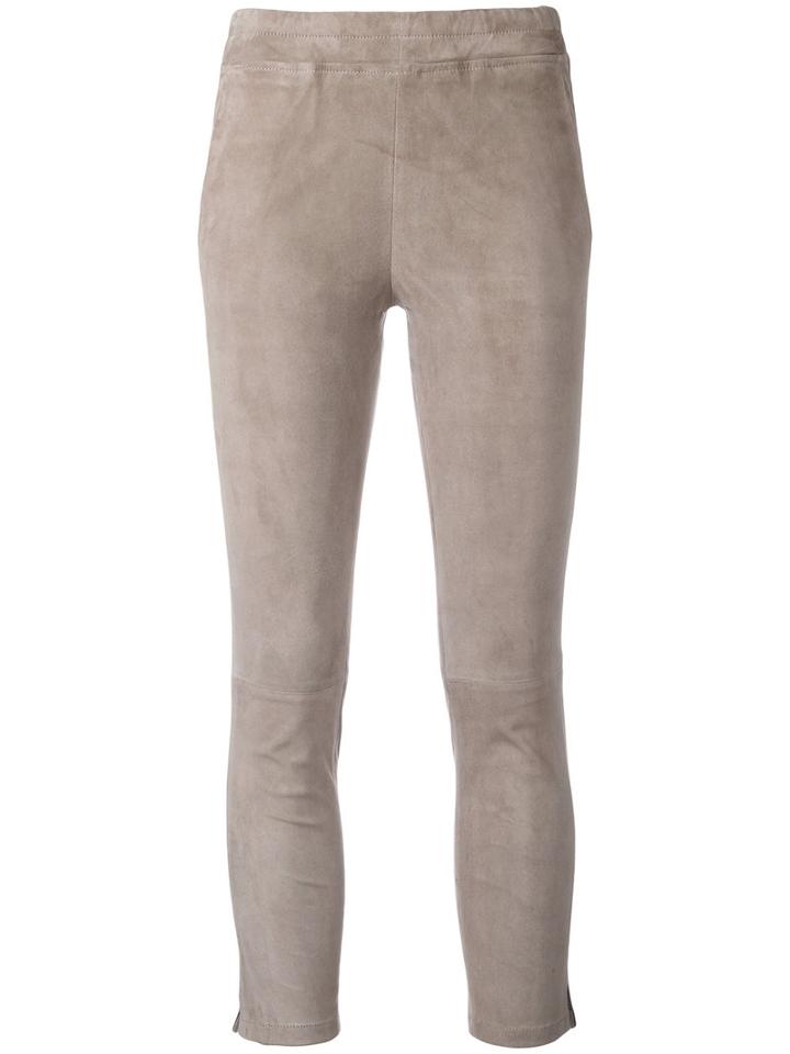 Arma Cropped Trousers, Women's, Size: 42, Nude/neutrals, Cotton/spandex/elastane/lamb Nubuck Leather
