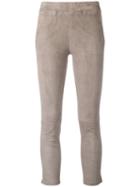 Arma Cropped Trousers, Women's, Size: 42, Nude/neutrals, Cotton/spandex/elastane/lamb Nubuck Leather