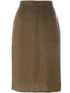 Prada Vintage Classic Pencil Skirt - Brown