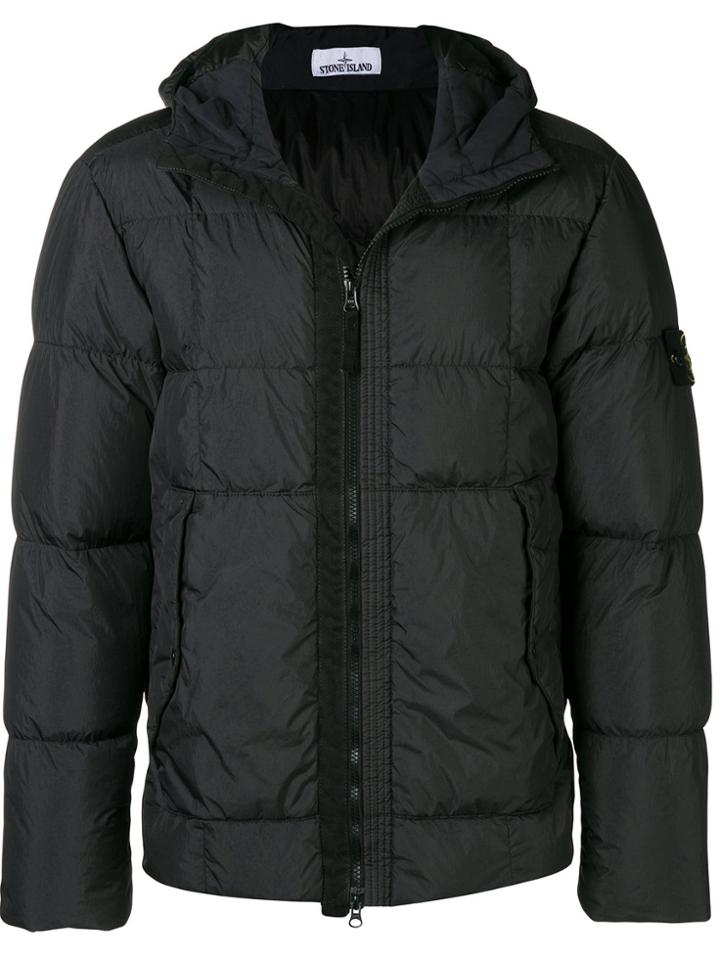 Stone Island Zip-up Padded Jacket - Black