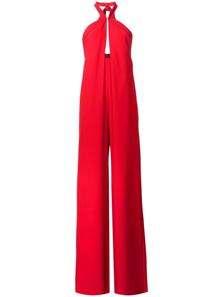 Misha Nonoo 'ilenia Halter' Jumpsuit, Women's, Size: 4, Red, Polyester/spandex/elastane
