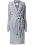 08sircus Aran Knit Gown-length Caridgan, Women's, Size: 1, Grey, Nylon/mohair/wool