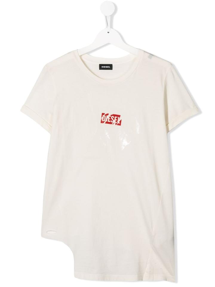 Diesel Kids Teen Ticrai Logo Tape T-shirt - White