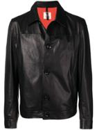 Santoni Classic Leather Jacket - Black
